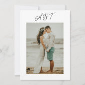 Modern retro whimsical script photo wedding einladung (Rückseite)