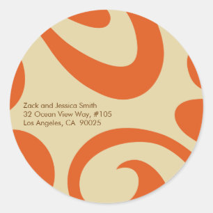 Modern Return Address Label - Orange Runder Aufkleber