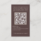 Modern Review Request with QR Code And Photo Boho Visitenkarte (Rückseite)
