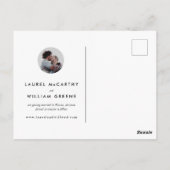 Modern Ring Monogram Save the Date Postkarte (Rückseite)