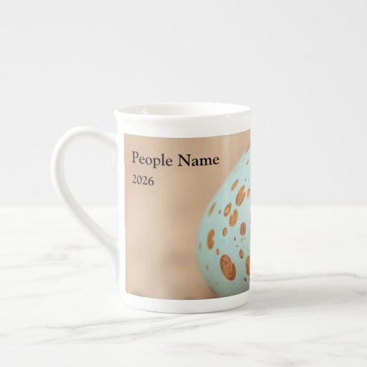 Modern Robin's Egg Speckle Personalized Porzellantasse (Links)