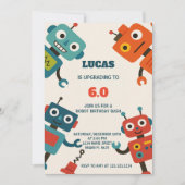 Modern Robot Birthday Einladung (Vorderseite)