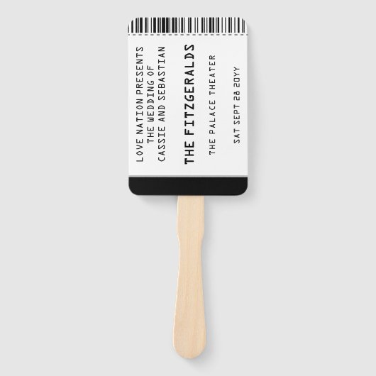 Modern Rock Concert Ticket Wedding Program Fächer (Vorderseite)