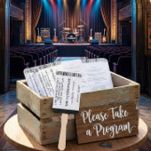 Modern Rock Concert Ticket Wedding Program Fächer