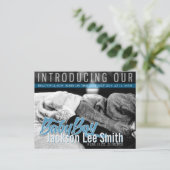 Modern Rock New Baby Boy Foto Vorlage Postcard (Stehend Vorderseite)