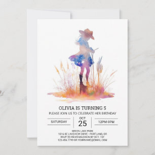 Modern Rodeo Cowgirl Birthday Einladung