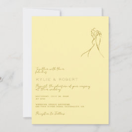 Modern Romantic Butter Yellow Wedding Einladung