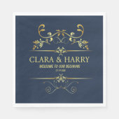 Modern romantic gold calligraphy wedding serviette (Vorderseite)