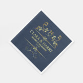 Modern romantic gold calligraphy wedding serviette (Ecke)