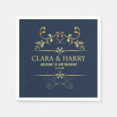 Modern romantic gold calligraphy wedding serviette (Vorderseite)