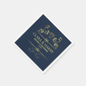 Modern romantic gold calligraphy wedding serviette (Ecke)
