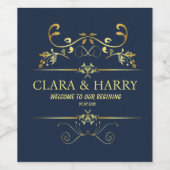 Modern romantic gold calligraphy wedding weinetikett (Einzelnes Label)