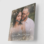 Modern Romantic Love Keepsake Trust Magic Wedding Quadratische Wanduhr (Winkel)