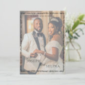  Modern Romantic Minimalist Full Photo Wedding  Einladung (Stehend Vorderseite)