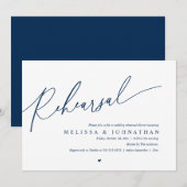 Modern Romantic Rehearsal Wedding Dinner Dancing Einladung (Vorne/Hinten)