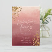 Modern Romantic Valentine’s Party Invitation Einladung (Stehend Vorderseite)
