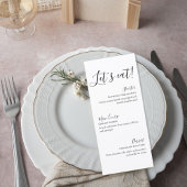 Modern Romantic Wedding Dinner Menu card Menükarte