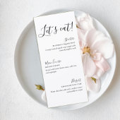 Modern Romantic Wedding Dinner Menu card Menükarte