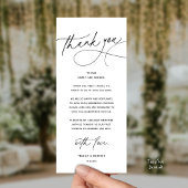 Modern Romantic Wedding Dinner Thank You Card Programm