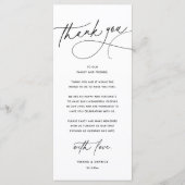 Modern Romantic Wedding Dinner Thank You Card Programm (Vorderseite)