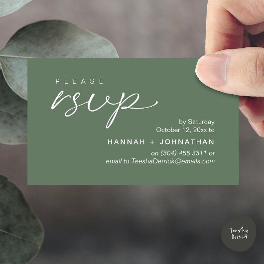 Modern Romantic Wedding Invites RSVP Reminder Card Begleitkarte