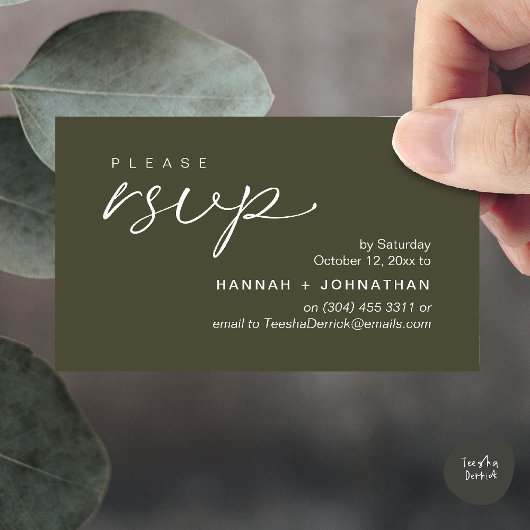 Modern Romantic Wedding Invites RSVP Reminder Card Begleitkarte