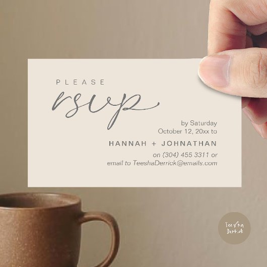 Modern Romantic Wedding Invites RSVP Reminder Card Begleitkarte
