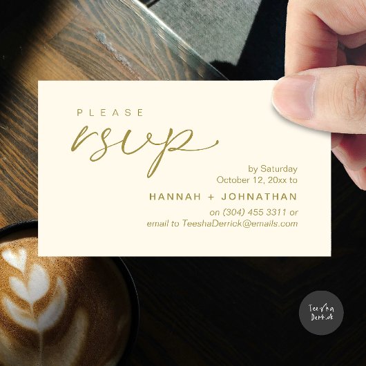 Modern Romantic Wedding Invites RSVP Reminder Card Begleitkarte