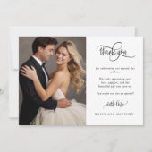 Modern, Romantic Wedding Photo Thank You Dankeskarte (Vorderseite)