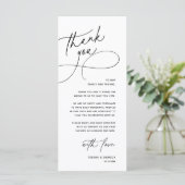 Modern Romantic Wedding Reception Thank You Card Programm (Stehend Vorderseite)