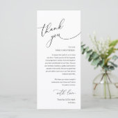 Modern Romantic Wedding Reception Thank You Card Programm (Stehend Vorderseite)