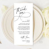 Modern Romantic Wedding Reception Thank You Card Programm