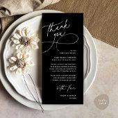 Modern Romantic Wedding Reception Thank You Card Programm