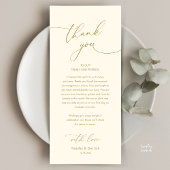 Modern Romantic Wedding Reception Thank You Card Programm
