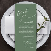 Modern Romantic Wedding Reception Thank You Card Programm