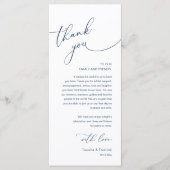 Modern Romantic Wedding Reception Thank You Card Programm (Vorderseite)