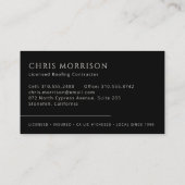 Modern Roofing Roofer Company Black Visitenkarte (Rückseite)