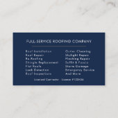Modern Roofing Roofer Company Business Card Visitenkarte (Rückseite)
