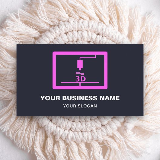 Modern rosa 3D-Drucker Visitenkarte