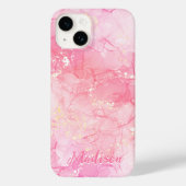 Modern rosa Abstrakt Personalisiert Case-Mate iPhone Hülle (Rückseite)