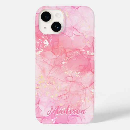 Modern rosa Abstrakt Personalisiert Case-Mate iPhone Hülle (Rückseite)