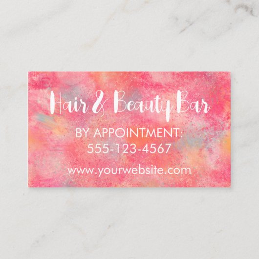 Modern rosa Abstrakt Treuekarte (Rückseite)