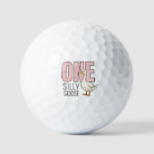 Modern rosa Alberne Gänse Erster Geburtstag Golfball (Vorderseite)