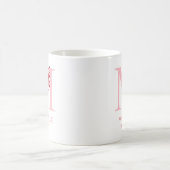 Modern rosa Anfänglich Chic Red Bow Girly Monogram Kaffeetasse (Mittel)