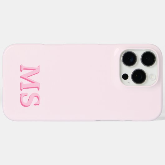 Modern rosa Anfangsmonogramm Case-Mate iPhone Hülle (Rückseite (Horizontal))