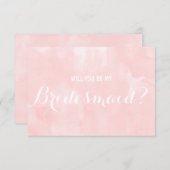 Modern rosa Aquarell Werden Sie meine Bridesmädche Einladung (Vorne/Hinten)