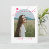 Modern rosa Arch 6 Fotos Abschluss Ankündigung (Stehend Vorderseite)