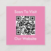 Modern rosa, benutzerdefiniertes Logo und QR-Code- Quadratische Visitenkarte (Rückseite)