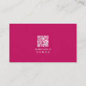 Modern rosa Berufliches QR-Foto-Logo Visitenkarte (Rückseite)
