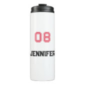 Modern rosa Black Player Name Jersey Nummer Sports Thermosbecher (Vorderseite)